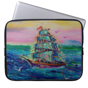 Kunstschilderij Oliekleurskoppie met geluk thailan Laptop Sleeve