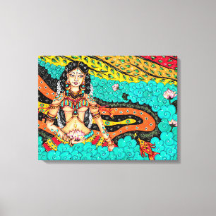 Kunstschilderij van Kerala, muurschildering, afdru Canvas Afdruk