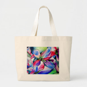 Kunstschilderij van Rainbow Azalea, waterverf Grote Tote Bag