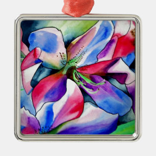 Kunstschilderij van Rainbow Azalea, waterverf Metalen Ornament