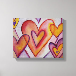 Kunstschilderijen van het interlocking Love Hearts Canvas Afdruk