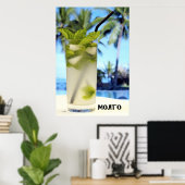 Kunstschildering met mes op de Mojito Poster (Thuiskantoor)