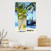 Kunstschildering met mes op de Mojito Poster (Keuken)