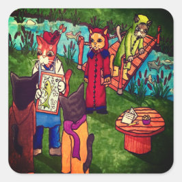 Kunstschilderkast rechthoekige sticker