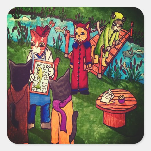 Kunstschilderkast rechthoekige sticker (Voorkant)