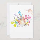 Kunstschilderkunst verjaardagsfeestje uitnodiging (Achterkant)