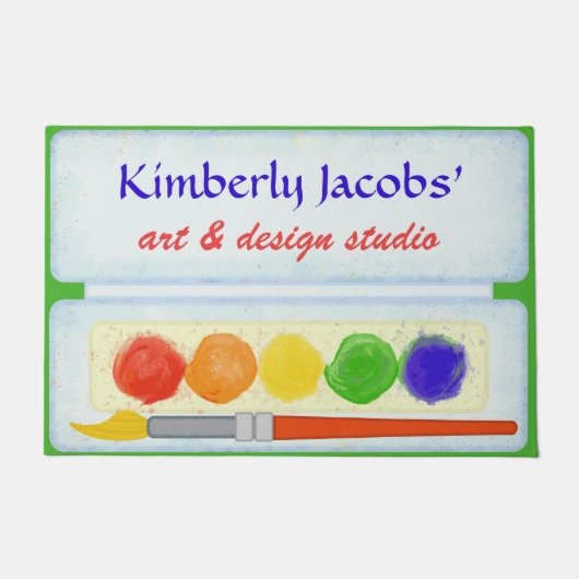 Kunstschilderpalet Paintborstel | Aangepaste Studi Deurmat (Voorkant)