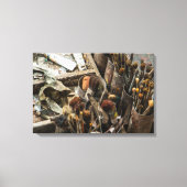 Kunstschilderpenselen en verf in oud Hoesje van ho Canvas Afdruk (Voorkant)