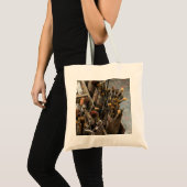 Kunstschildpadden in oude rottenblikken tote bag (Voorkant (product))