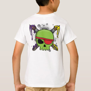 Kunstschoolschedel met druipende verf essentieel v t-shirt