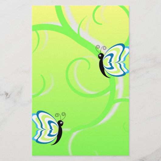 Kunstscrapboogpapier voor vlinders briefpapier (Voorkant)