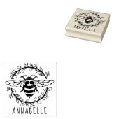 Kunststempel Bijen Wreath Wood Rubberstempel (Gestempeld)