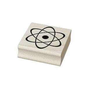 kunststempel met atoomsymbool rubberstempel
