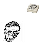 Kunststempel monsterkop illustratie 	rubberstempel (Gestempeld)