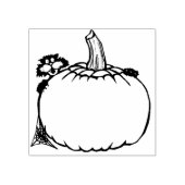 Kunststempel voor de illustratie van kat en pompoe 	rubberstempel (Afrduk)