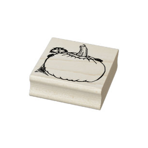 Kunststempel voor de illustratie van kat en pompoe rubberstempel