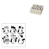 kunststempel voor gelukkige katten 	rubberstempel (Gestempeld)