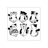 kunststempel voor gelukkige katten 	rubberstempel (Afrduk)