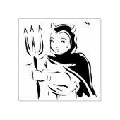 Kunststempel voor kleine duivelse meisjes 	rubberstempel (Afrduk)