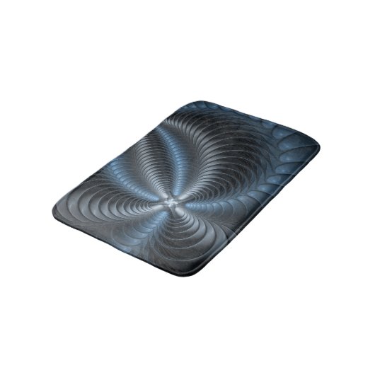 Kunststof Blauw Grijs 3D Fractal Art Modern Abstra Badmat (Gekanteld)