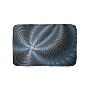 Kunststof Blauw Grijs 3D Fractal Art Modern Abstra Badmat