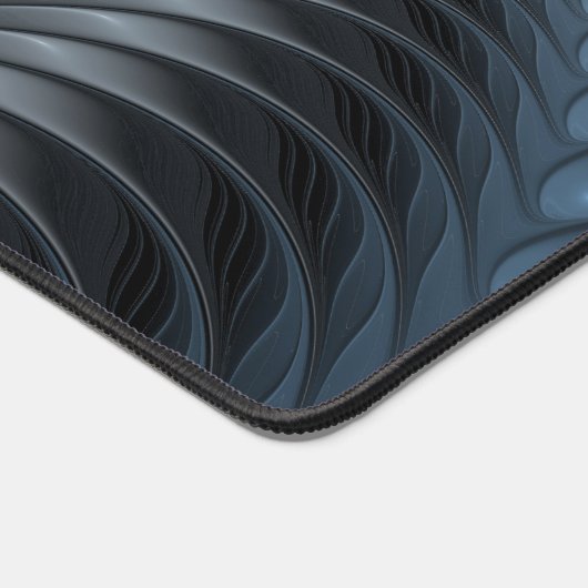 Kunststof Blauw Grijs 3D Fractal Art Modern Abstra Bureaumat (Hoek)