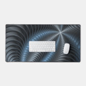 Kunststof Blauw Grijs 3D Fractal Art Modern Abstra Bureaumat (Keyboard & Muis)