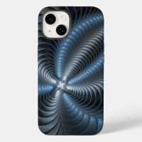 Kunststof Blauw Grijs 3D Fractal Art Modern Abstra