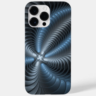Kunststof Blauw Grijs 3D Fractal Art Modern Abstra Case-Mate iPhone 14 Pro Max Hoesje