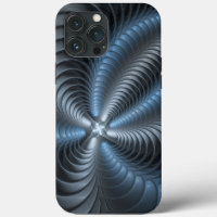 Kunststof Blauw Grijs 3D Fractal Art Modern Abstra