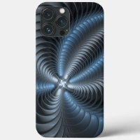 Kunststof Blauw Grijs 3D Fractal Art Modern Abstra