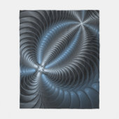 Kunststof Blauw Grijs 3D Fractal Art Modern Abstra Fleece Deken (Voorkant)