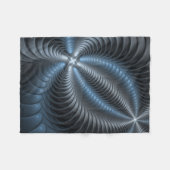 Kunststof Blauw Grijs 3D Fractal Art Modern Abstra Fleece Deken (Voorkant (Horizontaal))
