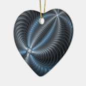 Kunststof Blauw Grijs 3D Fractal Art Modern Abstra Keramisch Ornament (Links)