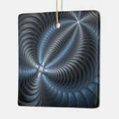 Kunststof Blauw Grijs 3D Fractal Art Modern Abstra Keramisch Ornament (Links)