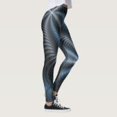 Kunststof Blauw Grijs 3D Fractal Art Modern Abstra Leggings (Rechts)