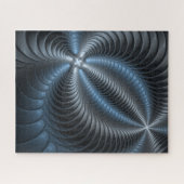 Kunststof Blauw Grijs 3D Fractal Art Modern Abstra Legpuzzel (Horizontaal)