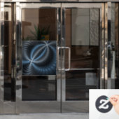 Kunststof Blauw Grijs 3D Fractal Art Modern Abstra Raamsticker (Kantoordeur)