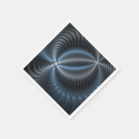 Kunststof Blauw Grijs 3D Fractal Art Modern Abstra Servet (Hoek)