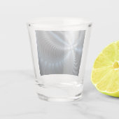 Kunststof Blauw Grijs 3D Fractal Art Modern Abstra Shot Glas (Achterkant)