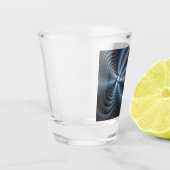 Kunststof Blauw Grijs 3D Fractal Art Modern Abstra Shot Glas (Links)