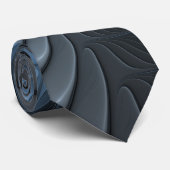 Kunststof Blauw Grijs 3D Fractal Art Modern Abstra Stropdas (Opgerold)