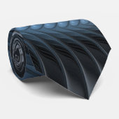 Kunststof Blauw Grijs 3D Fractal Art Modern Abstra Stropdas (Opgerold)