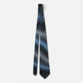 Kunststof Blauw Grijs 3D Fractal Art Modern Abstra Stropdas (Achterkant)