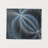 Kunststof Blauw Grijs 3D Fractal Art Modern Abstra Wandkleed (Voorkant (horizontaal))