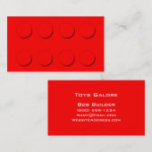 Kunststof bouwsteen (rood) visitekaartje (Voorkant / Achterkant)