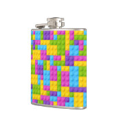 Kunststof bouwstenen patroon heupfles (Links)