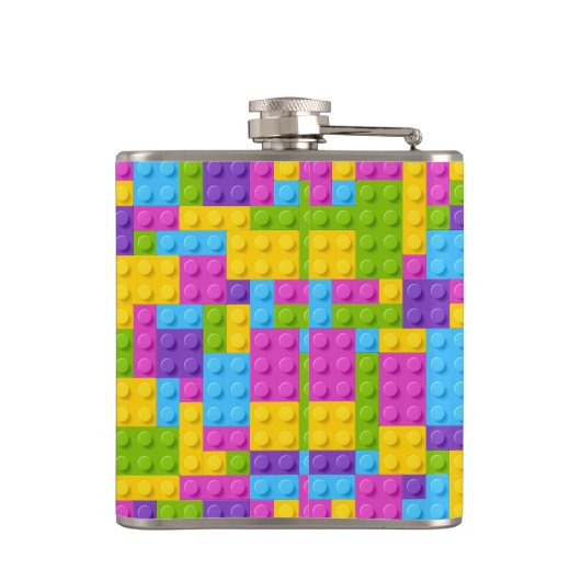 Kunststof bouwstenen patroon heupfles (Achterkant)