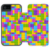 Kunststof bouwstenen patroon incipio iPhone portemonnee hoesje (Agenda Open)