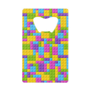 Kunststof bouwstenen patroon kredietkaart flessenopener